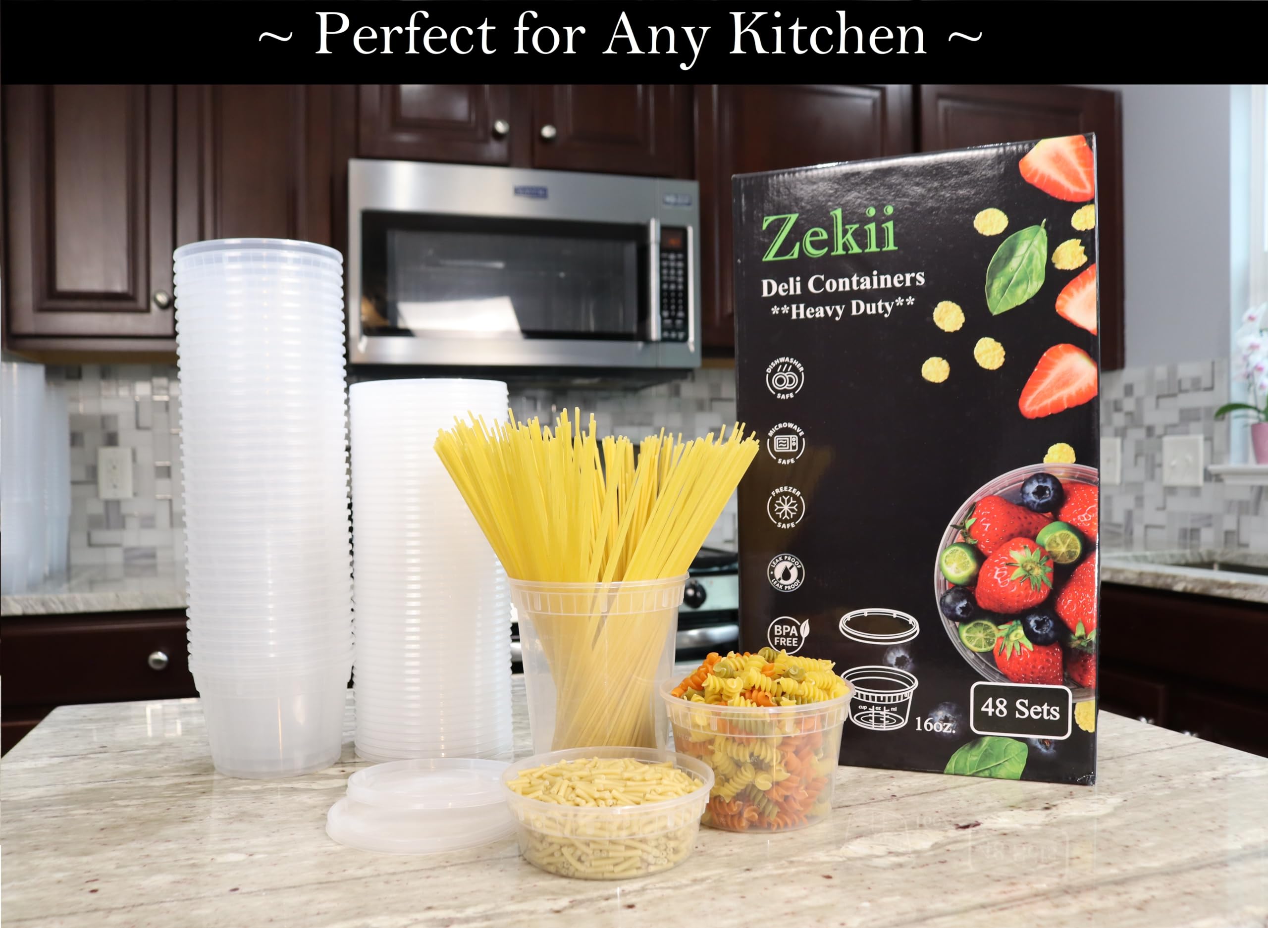 Zekii contenedores deli aptos para microondas para recalentado cómodo.