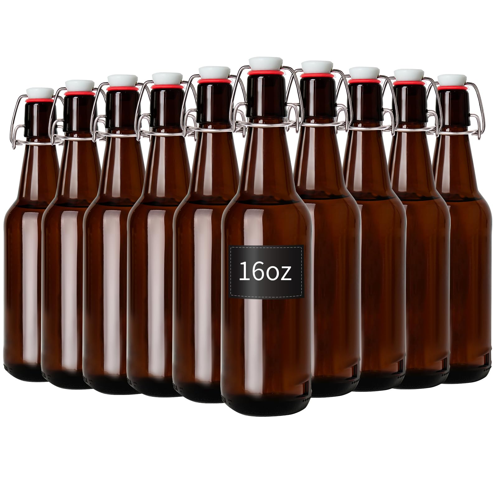 Botellas Zelomithe de vidrio ámbar con tapas giratorias para bebidas caseras
