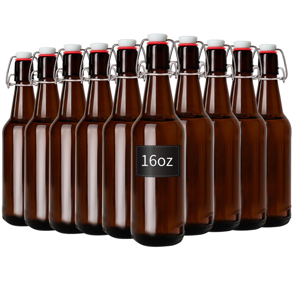 Botellas Zelomithe de vidrio ámbar con tapas giratorias para bebidas caseras