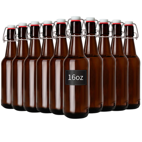 Botellas Zelomithe de vidrio ámbar con tapas giratorias para bebidas caseras