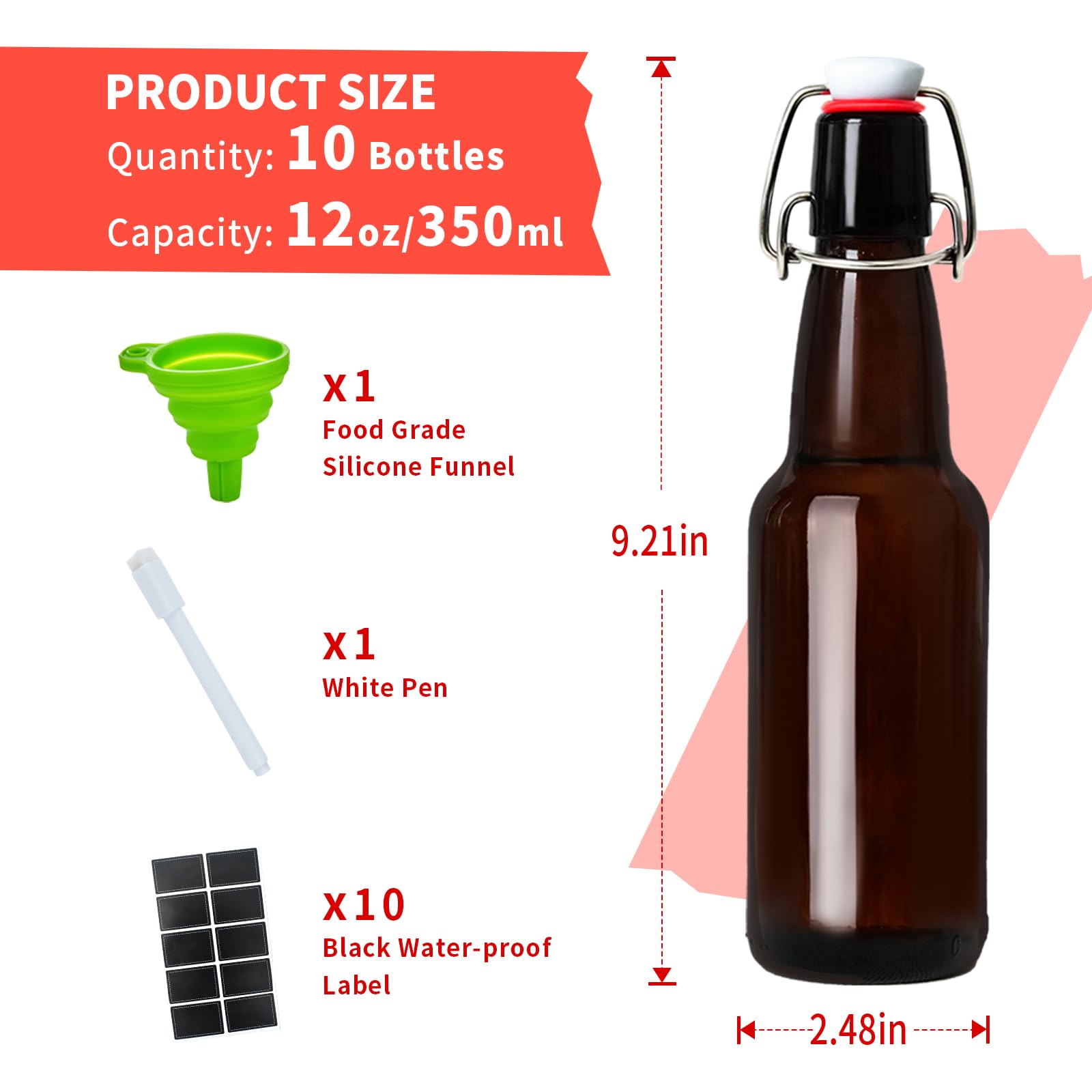 Tapa swing de Zelomithe en primer plano, junta hermética para fermentación sin fugas.