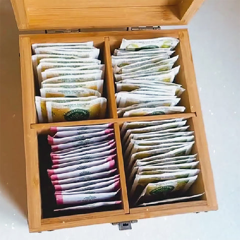 Zen Earth Inspired: tapa con diseño de hoja de té, abertura de 90 grados para más espacio