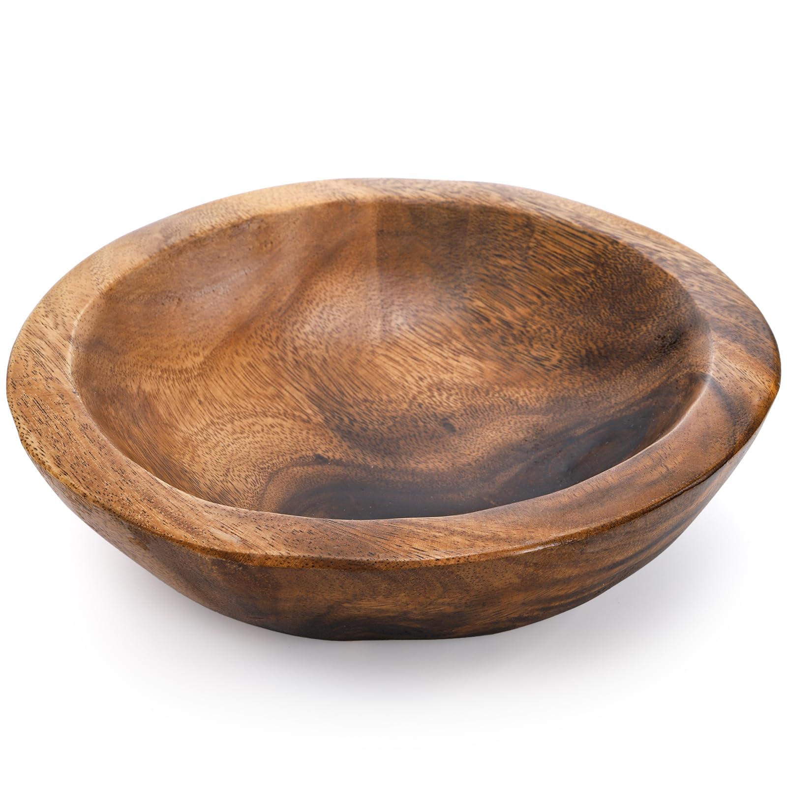 Cuenco decorativo ZENFUN en madera de nogal, ideal para presentar frutas.