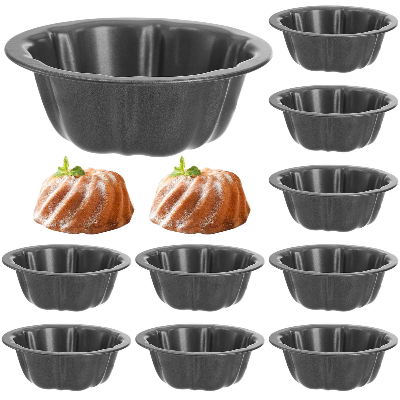 ZENFUN moldes mini flan 4 pulgadas con flor para porciones perfectas.