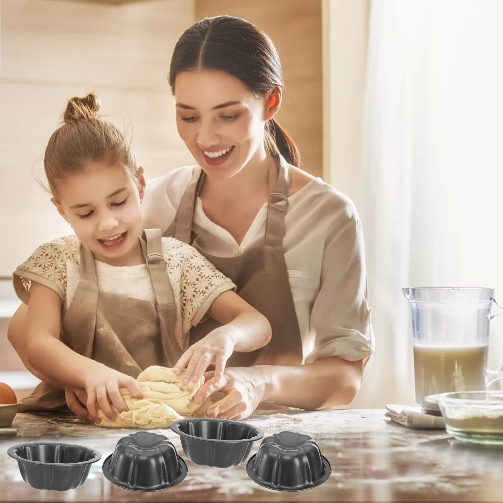 ZENFUN conjunto de moldes cuida recubrimiento antiadherente con uso diario.