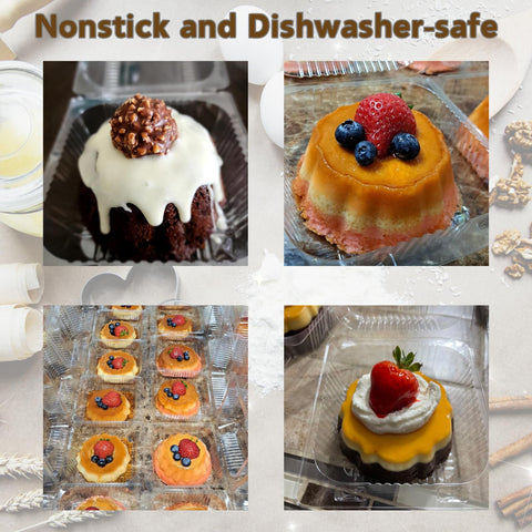 ZENFUN moldes mini flan para pasteles pequeños, ideales para cumpleaños.