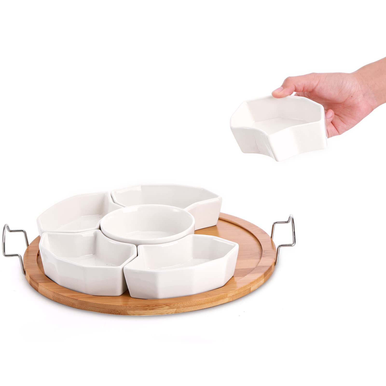 ZENFUN platos cerámicos divididos para servir entrantes con estilo.