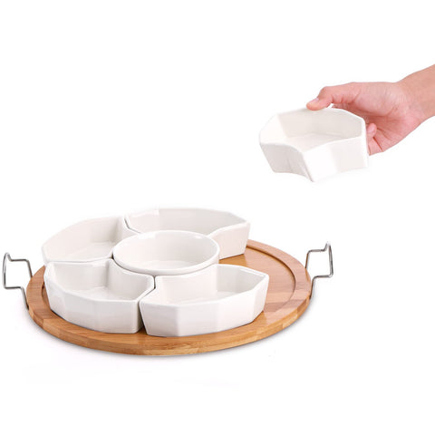 ZENFUN platos cerámicos divididos para servir entrantes con estilo.