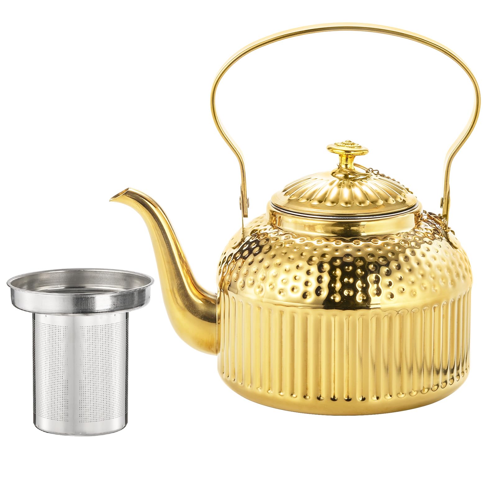 ZENFUN tetera vintage de acero inoxidable con infusor para té aromático en casa