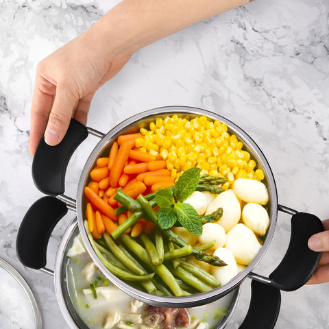 ZENFUN olla de 2 cuartos con tapa resistente al calor.
