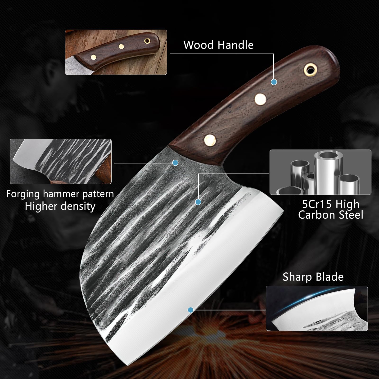 Cuchillo ZENG curvo de 10,8 pulgadas para cortes suaves