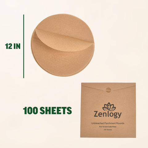 Zenlogy papel pergamino sin blanquear 12 pulgadas para hornear.