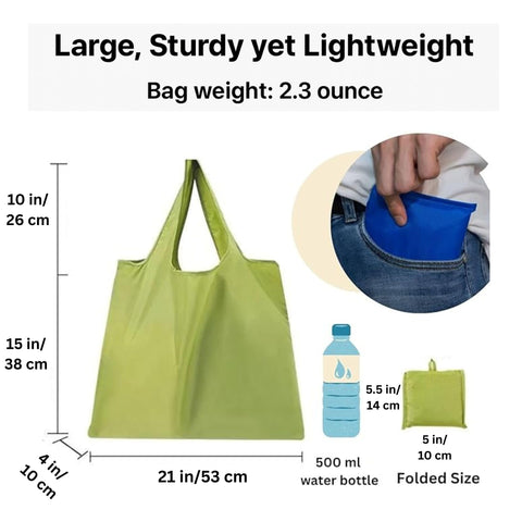 Zenloria bolsa plegable XL compacta empacada, caben en tu bolso