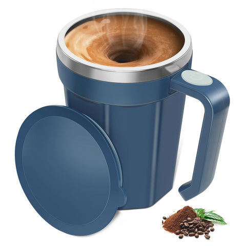 ZenRui Taza automezcla azul para café, mezcla rápida sin grumos
