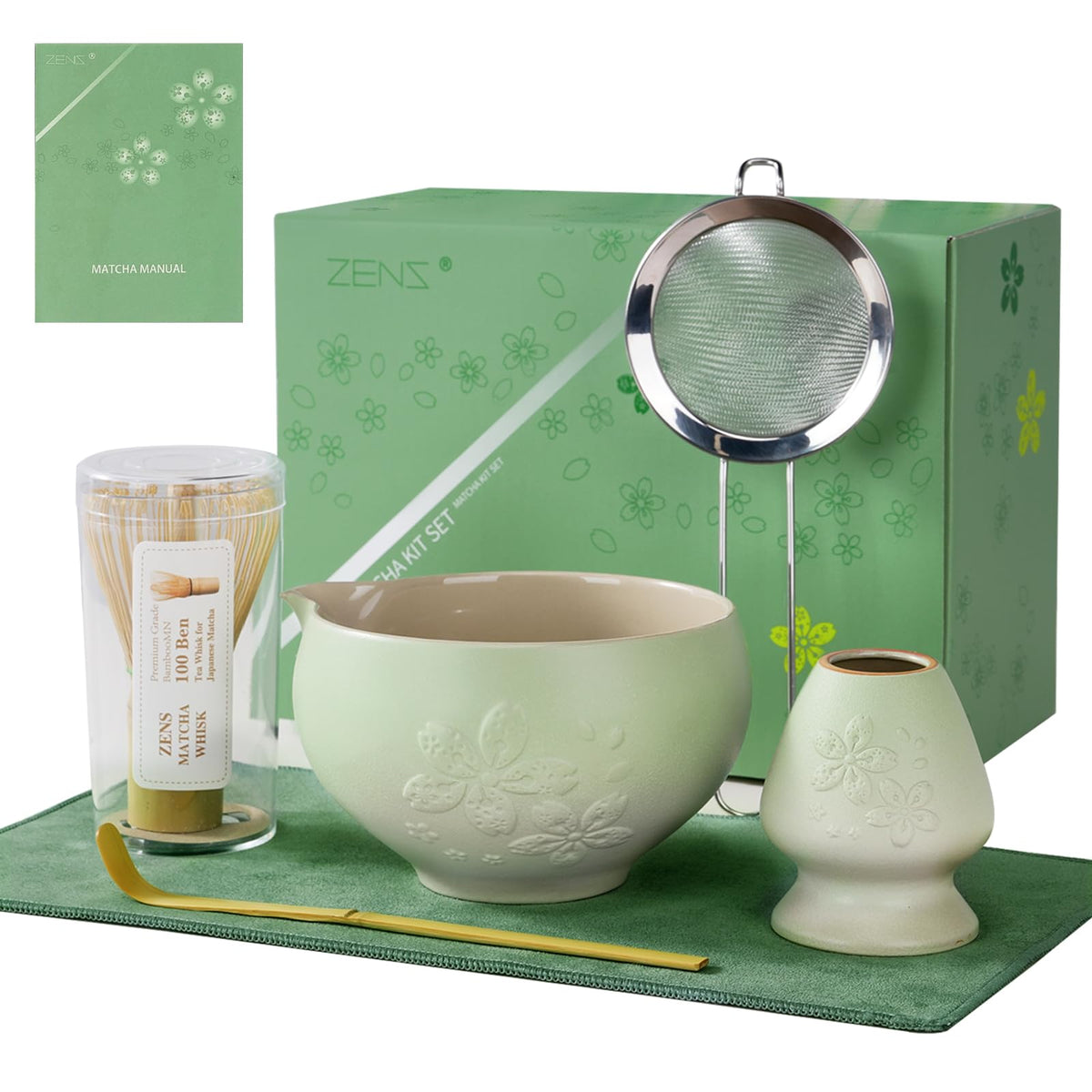Batidor de matcha de bambú ZENS para una espuma suave y uniforme