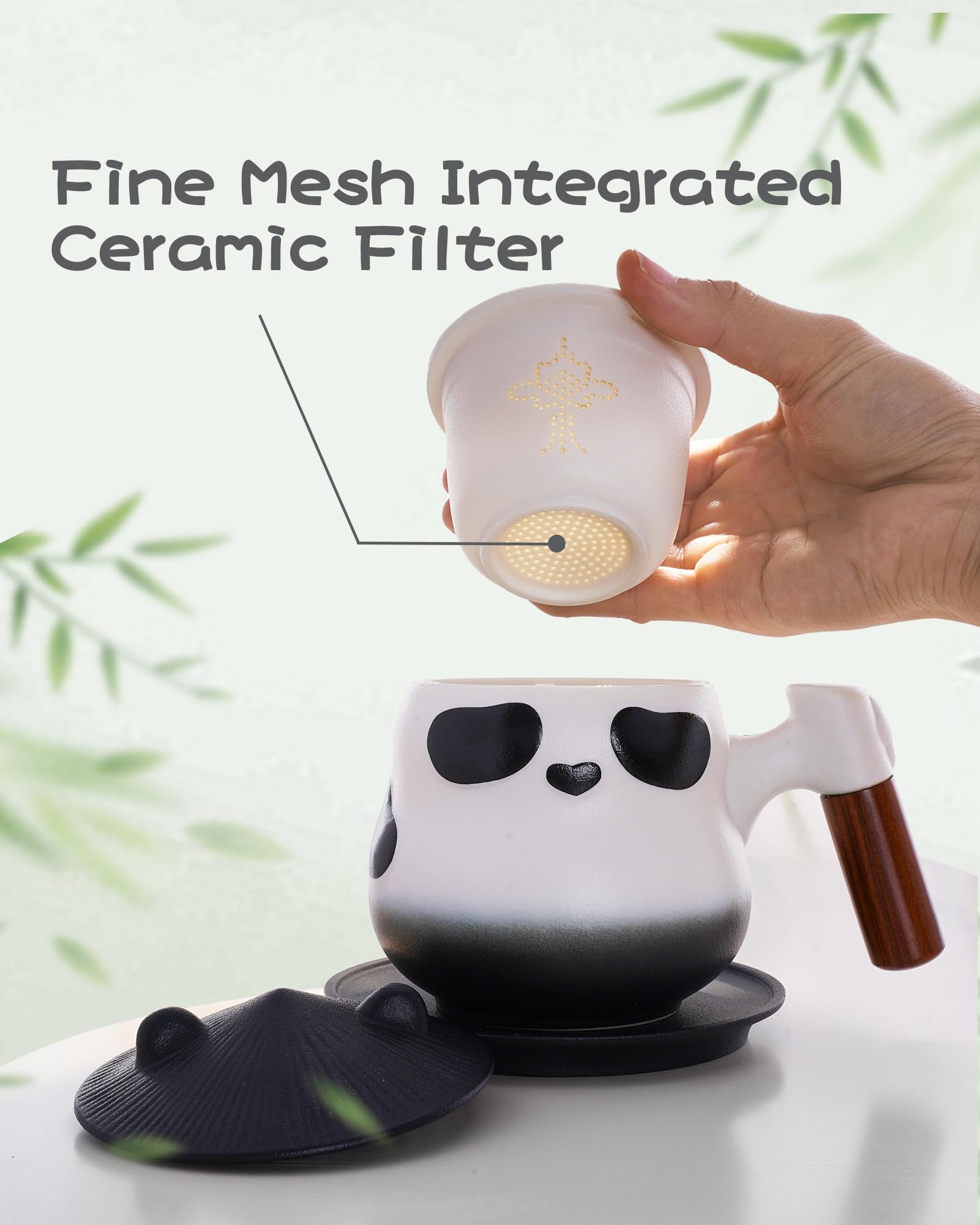 Conjunto de té ZENS panda para coleccionistas y aficionados.