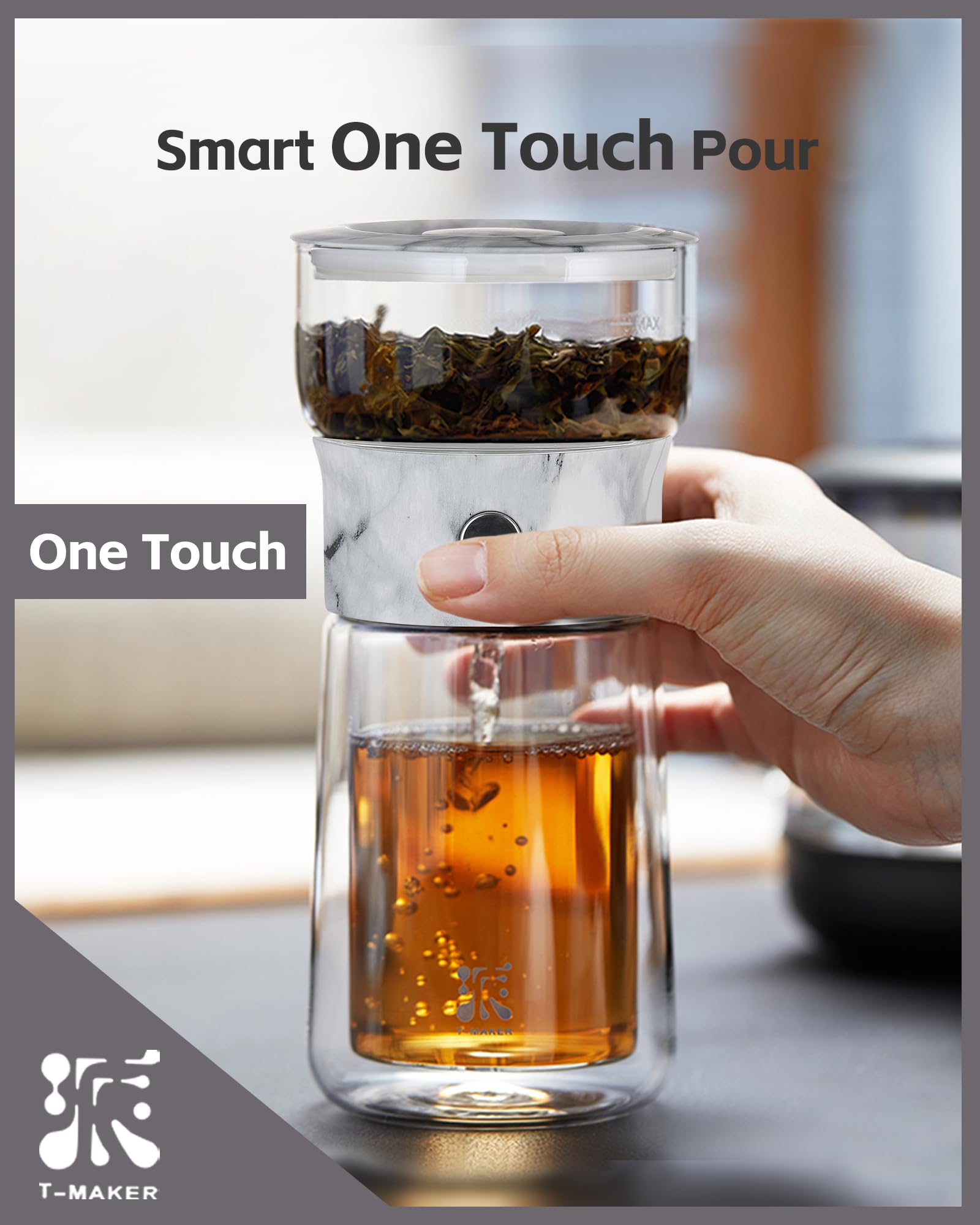 Infusor de acero inoxidable ZENS para filtrado limpio de té suelto.