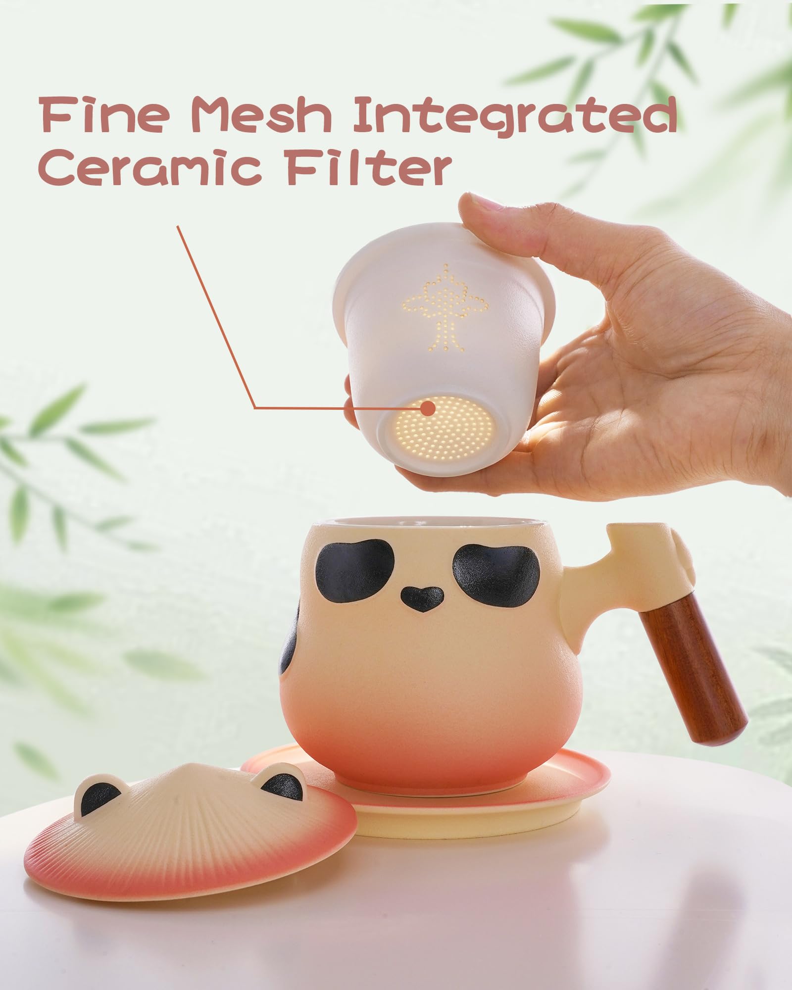 Conjunto de 4 piezas para té con estilo panda ZENS