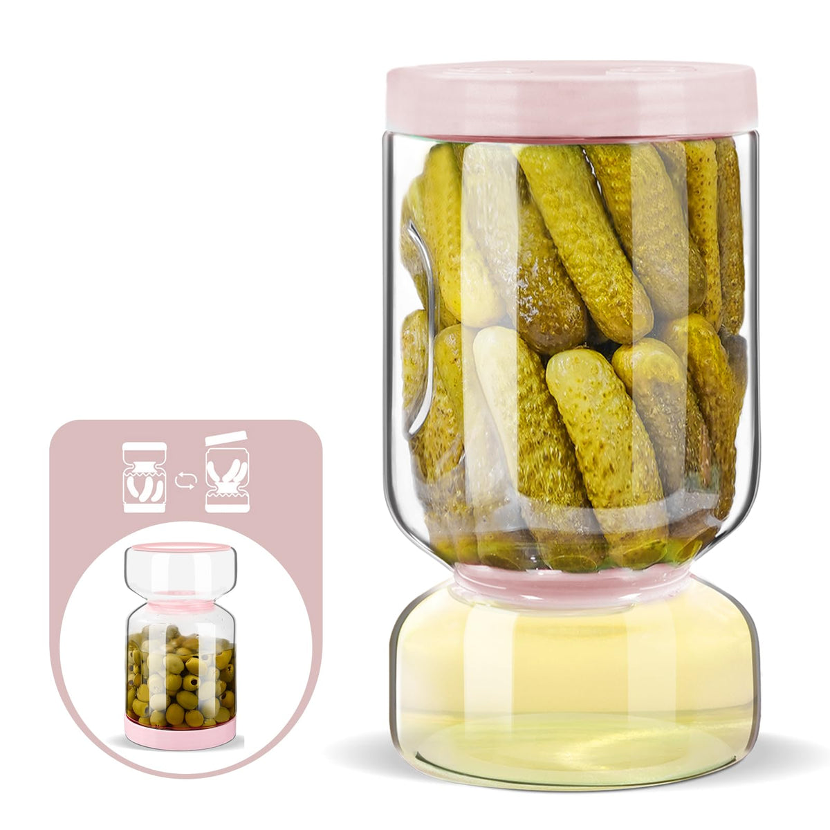ZENS Pickle Jar con tapa y temporizadores para registrar el encurtido.