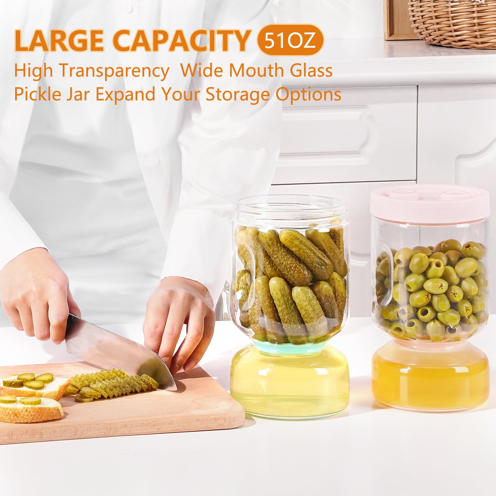 Uso diario en la cocina con ZENS Pickle Jar para encurtidos.