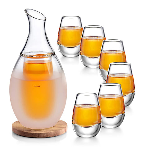 Conjunto ZENS garrafa 250 ml con diseño moderno para degustar sake