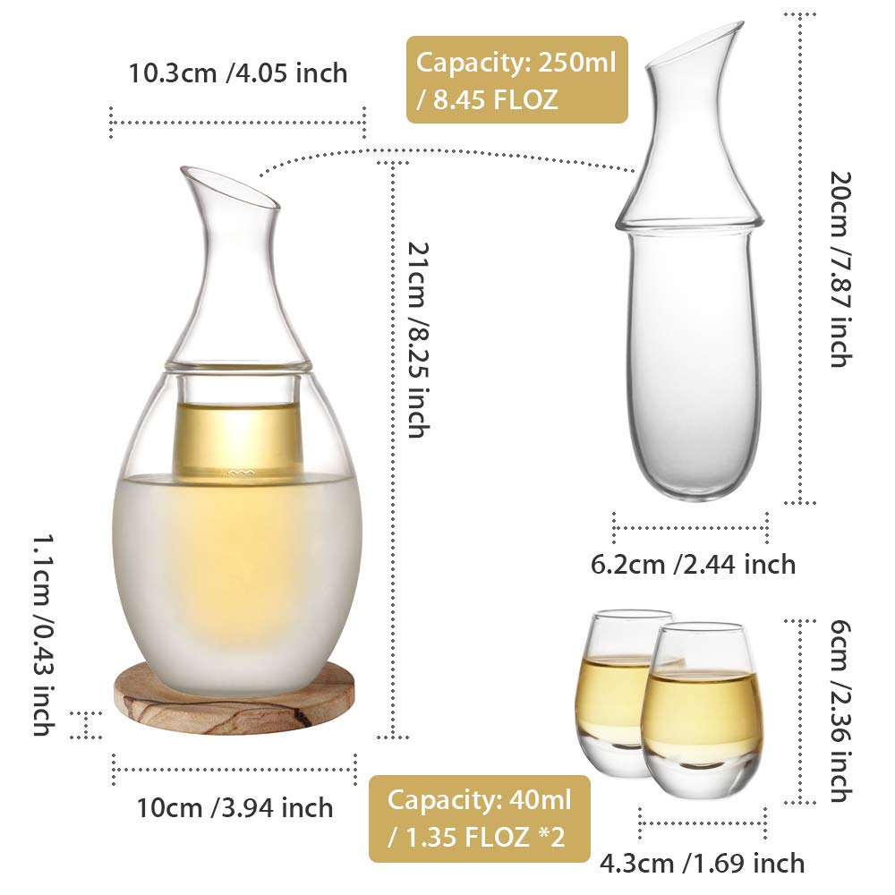 Tazas ZENS de tamaño pequeño para porciones cómodas de sake