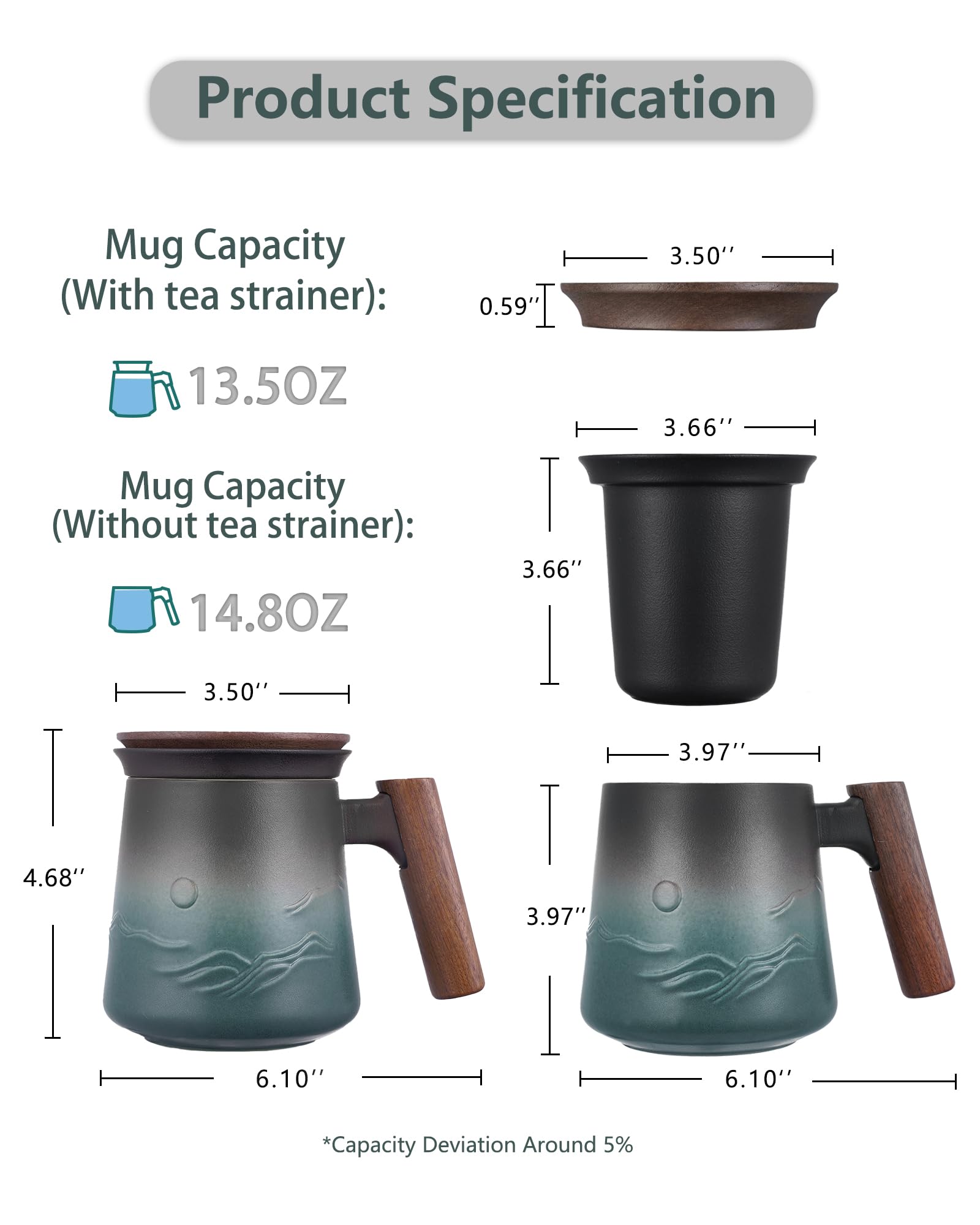 Tapa de madera ZENS que mantiene caliente el té y funciona como posavasos.