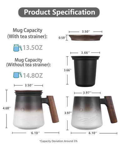 Taza de té ZENS, estilo relieve vintage y acabado elegante