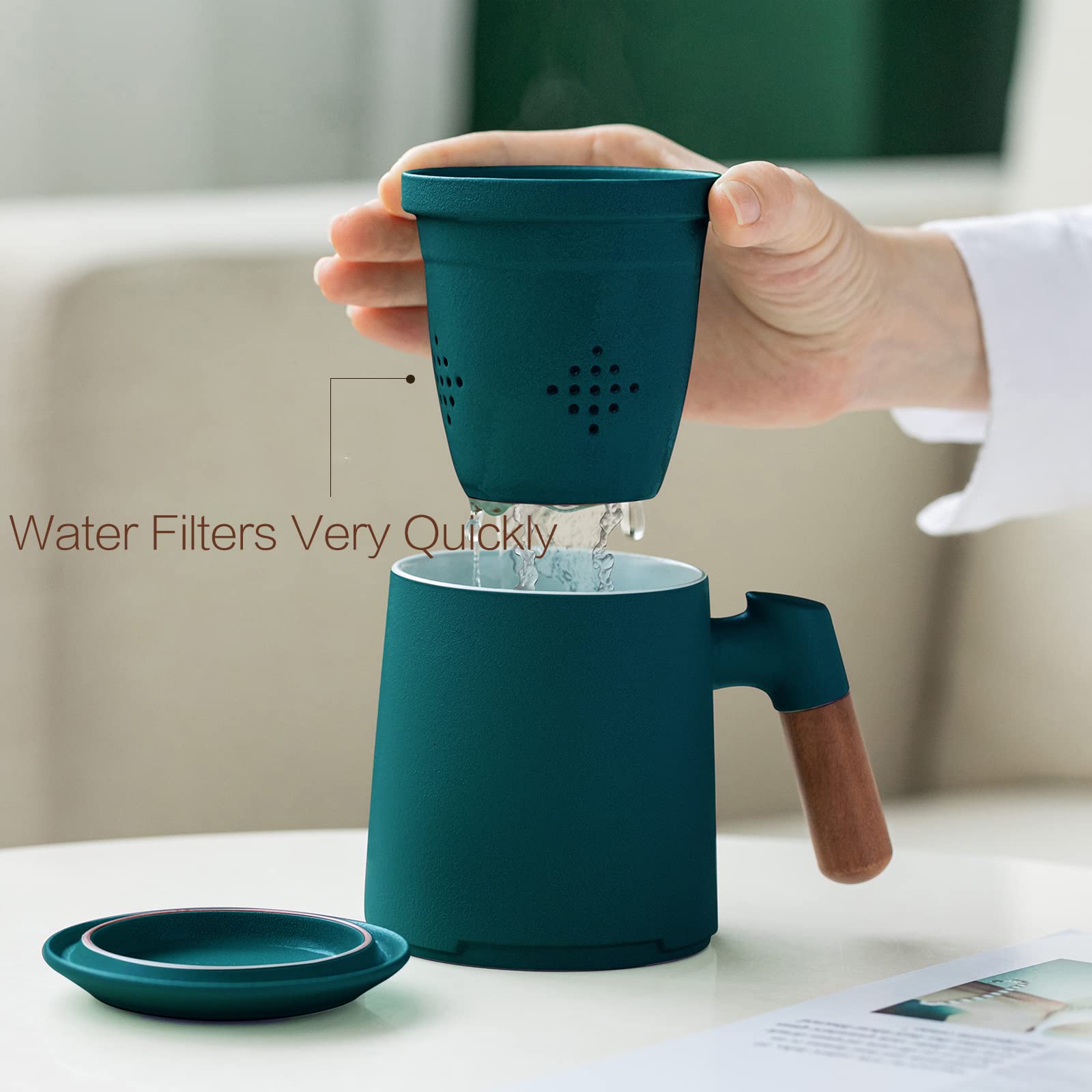 Filtro de malla fina mantiene el té sin sedimentos