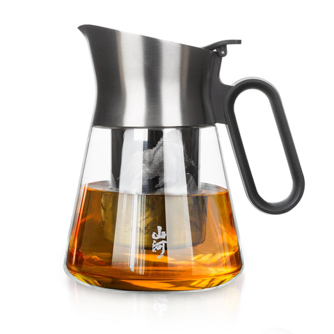 Tetera ZENS de cristal con infusor para infusiones limpias.