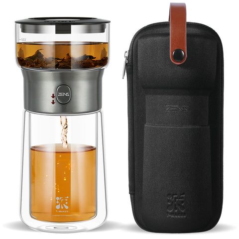 ZENS tetero infusor vidrio patron dragon: infusión suave y aromática para ritual diario