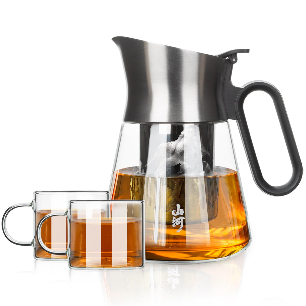 Tetera ZENS con infusor y dos tazas para una experiencia de té elegante.