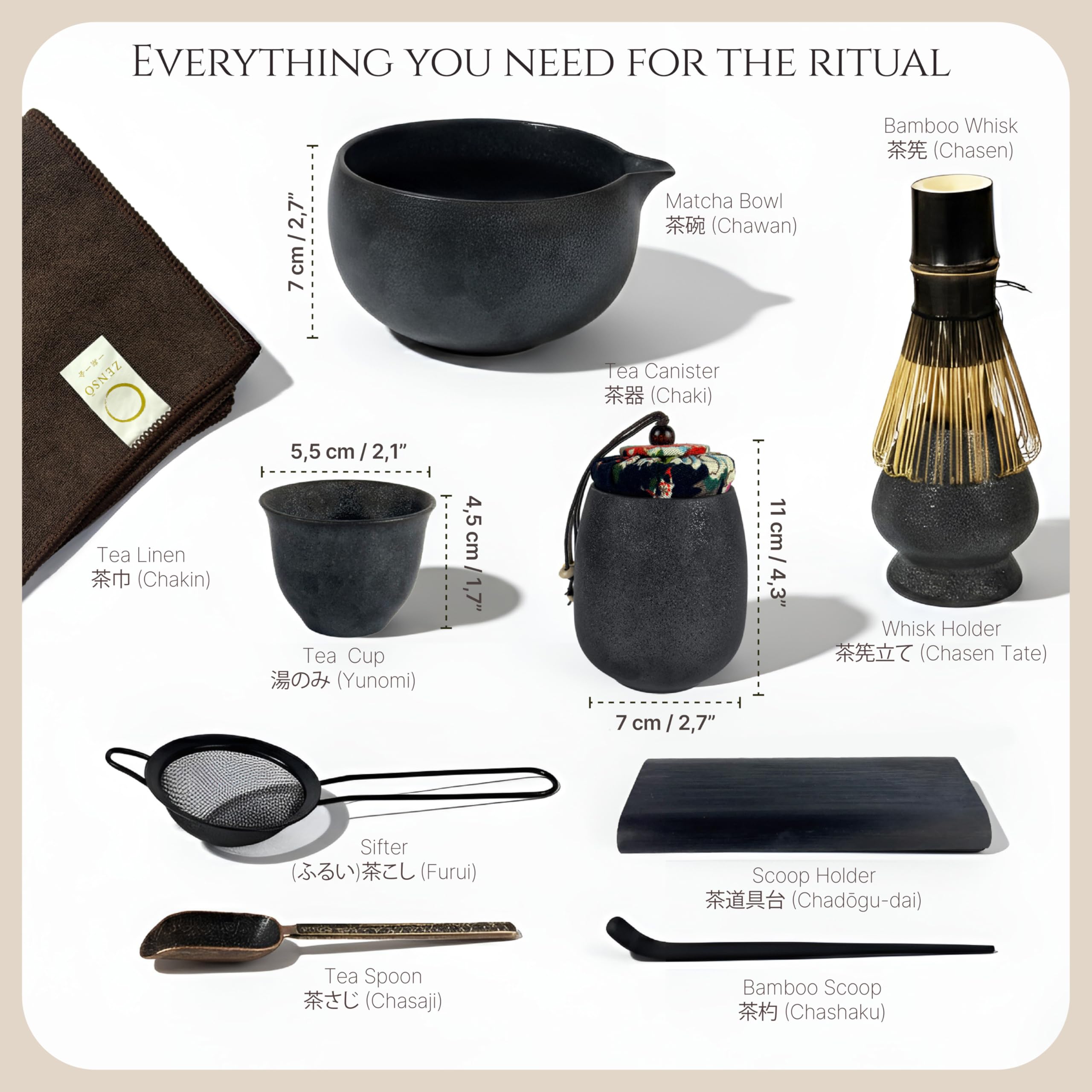 ZENSO cuenco ceremonial para batir y servir matcha
