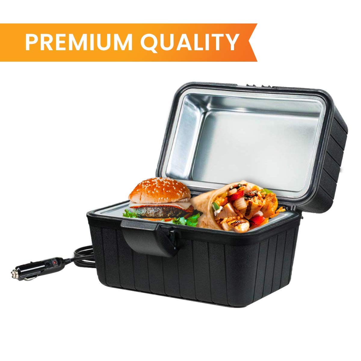 Zento Deals Lunch Box con asa para portabilidad, ideal para llevar en coche.
