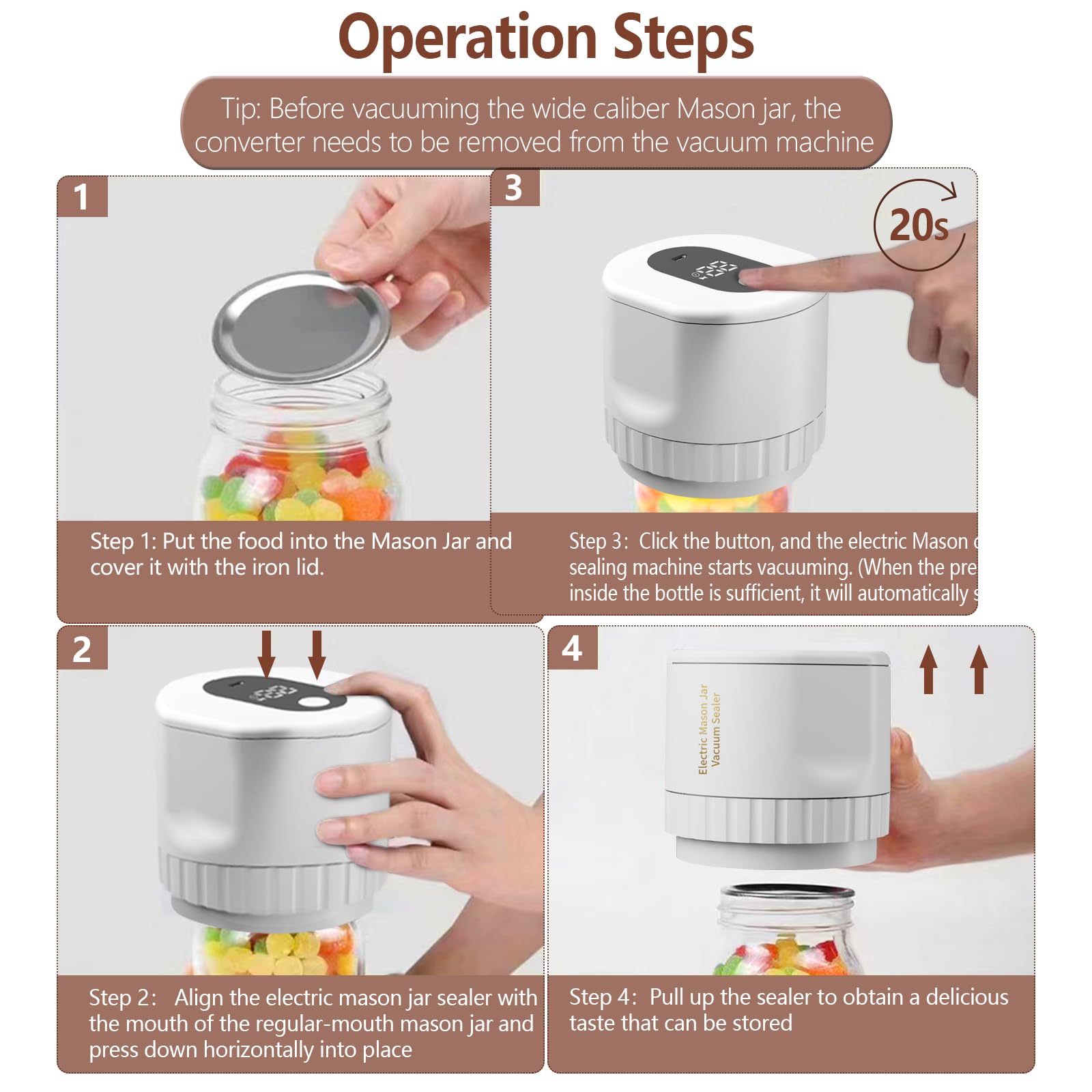 ZenTong Infi Mason Sellador USB recargable para hogar o viaje