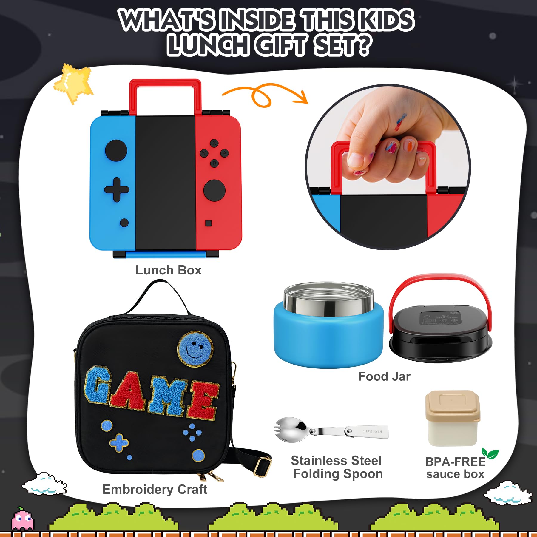 Zenvory lonchera infantil con bolsa aislada, ideal para comidas escolares