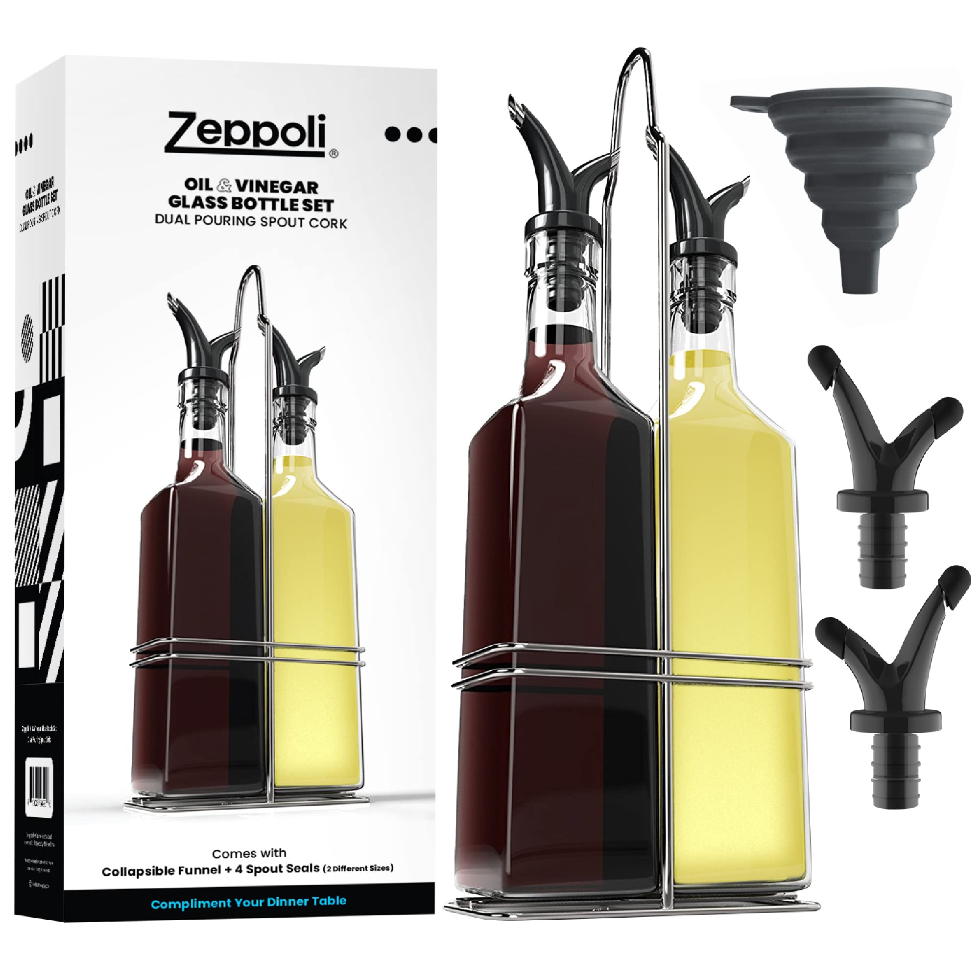 Zeppoli dispensador aceite oliva dos unidades para verter sin goteos