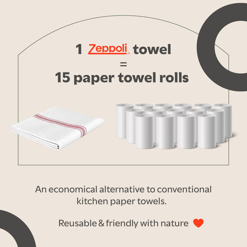 Toallas Zeppoli lavables en máquina, ahorro en papel y mantenimiento sencillo