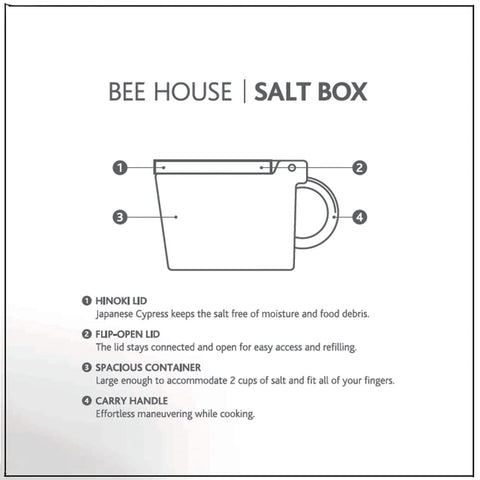 Apertura con una mano para añadir sal fácilmente en Zero Japan Bee House.