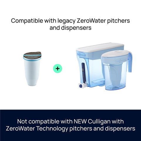 ZeroWater filtración de 5 etapas elimina sólidos disueltos y mejora el sabor.