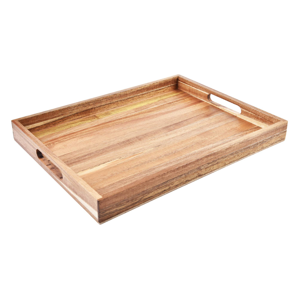 Bandeja ZESPROKA de acacia con mango ergonómico para servir con facilidad