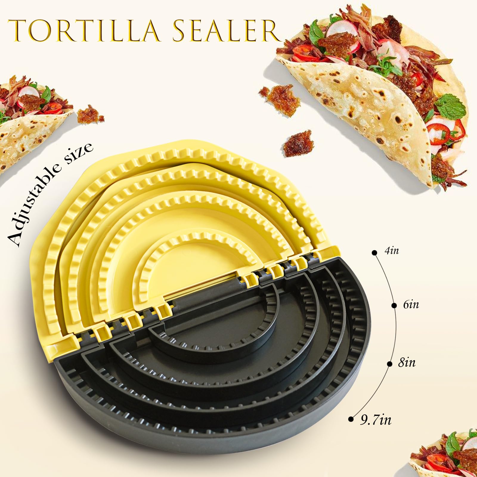 Prensa ZestKiidek para tortillas de 6 pulgadas con ajuste rápido.
