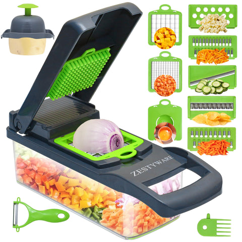 ZESTYWARE cortador de vegetales con hojas intercambiables para juliana y dados