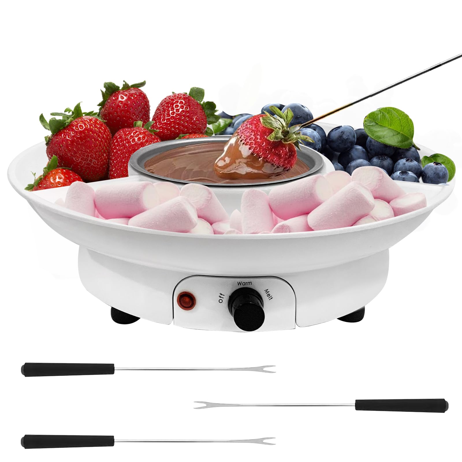 ZEVELOO fondue pot eléctrico: base para derretir chocolate suave para postres