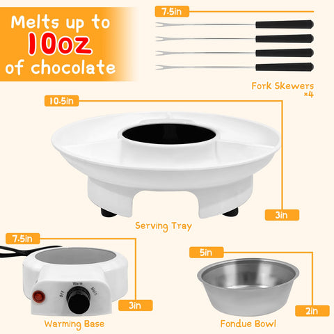 ZEVELOO fondue pot eléctrico: tazón desmontable de 9 onzas para dips variados