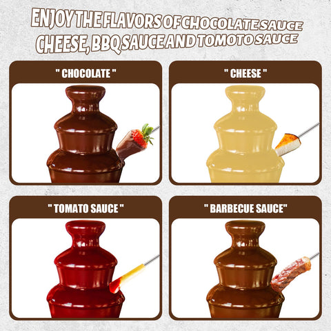ZEVELOO Mini Fondo de Chocolate panel controles, operación sencilla para fiestas