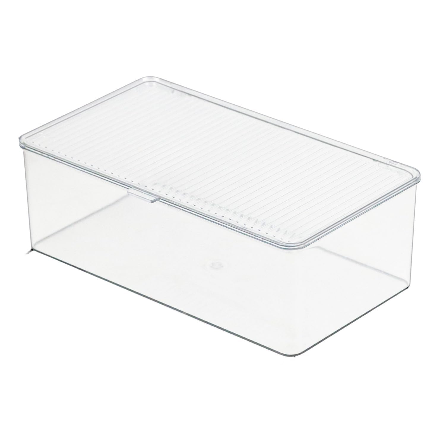 ZEXALOR Contenedor plástico transparente con tapa para despensa y refrigerador.