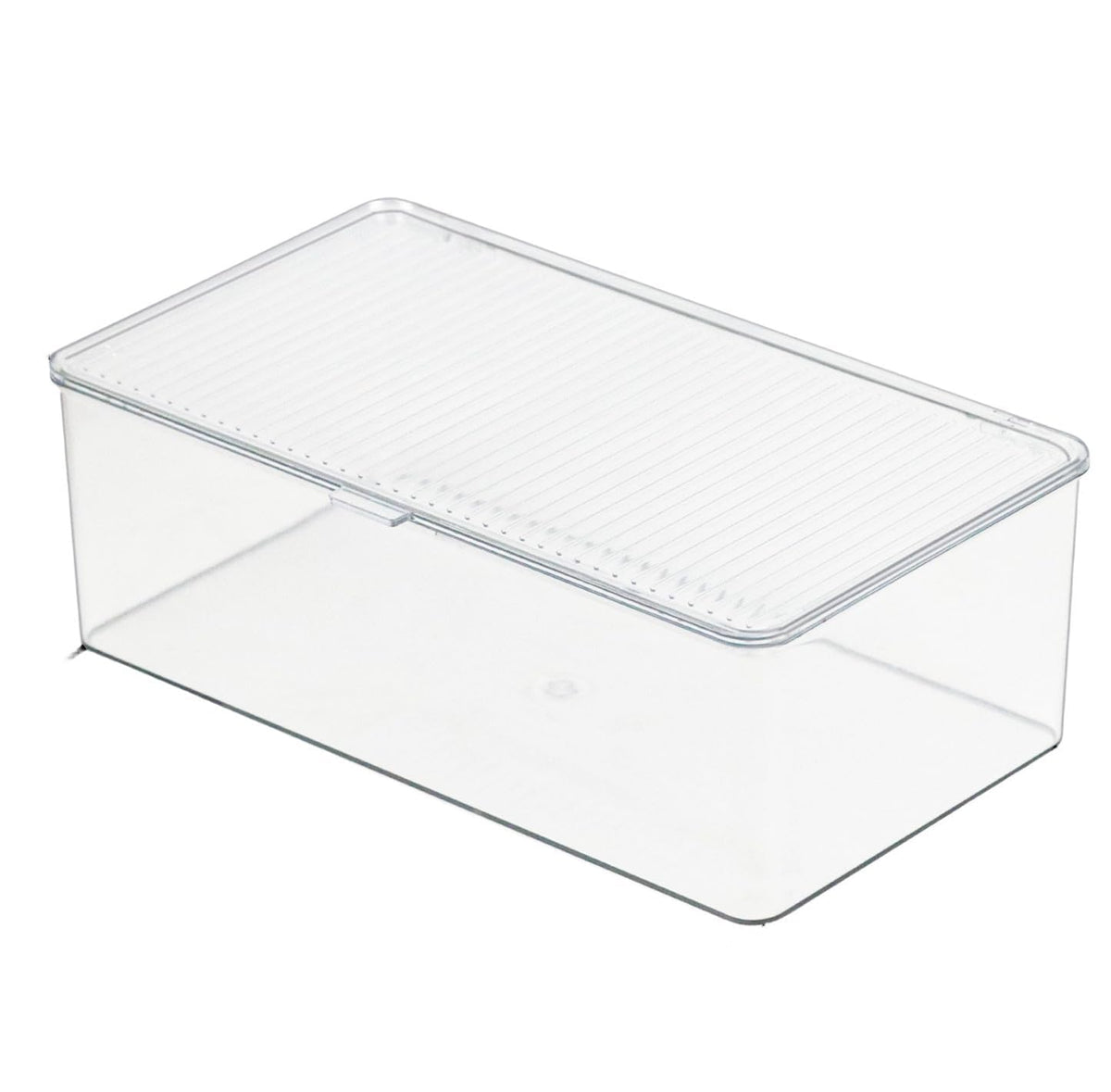 ZEXALOR Contenedor plástico transparente con tapa para despensa y refrigerador.