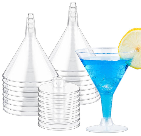 Copa martini Zezzxu de plástico, cristal claro para cócteles