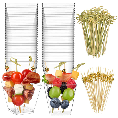 Zezzxu copas de charcutería 7oz listas para servir en buffets